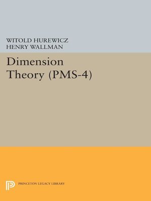 cover image of Dimension Theory (PMS-4), Volume 4